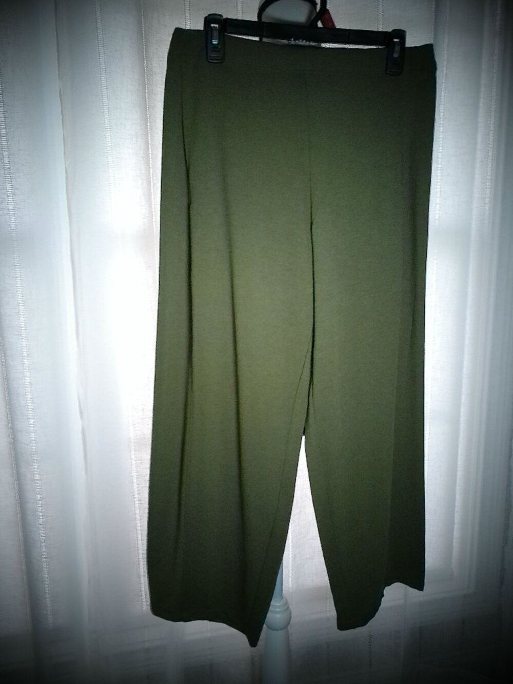 MAX STUDIO LONDON Stretch Waist High Waist Olive Green Barrel Leg Trousers L - Picture 2 of 14